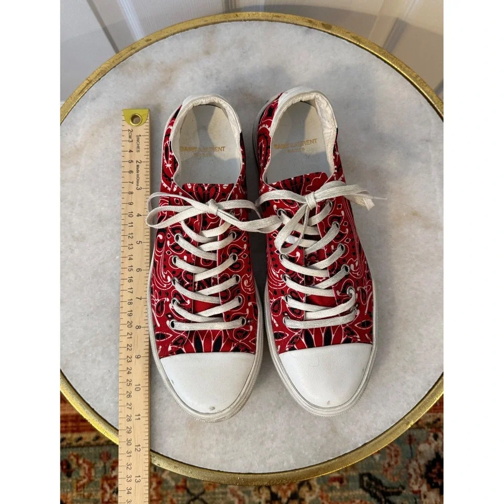 Saint Laurent Red Bandana‎ Paisley Low Top Sneakers